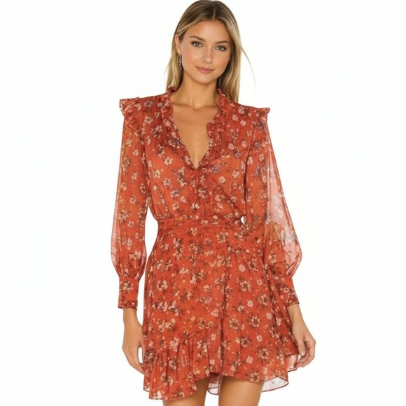 Misa Los Angeles Veruka Red Floral Mini Dress S - Picture 1 of 16